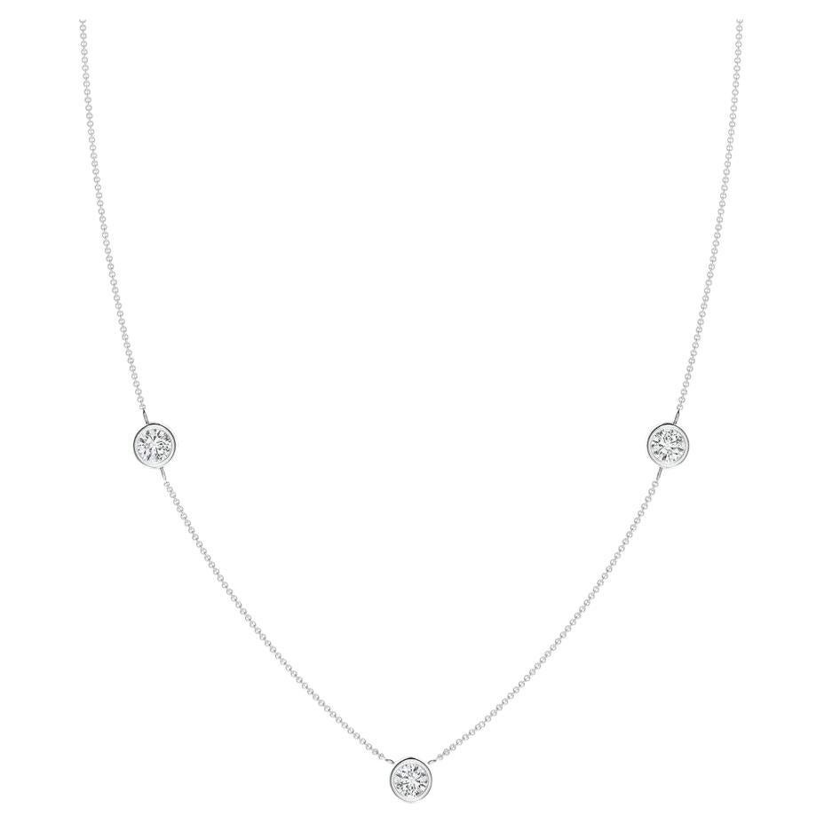 ANGARA Natural Round 0.75cttw Diamond Chain Necklace in Platinum (Color- H, SI2) For Sale