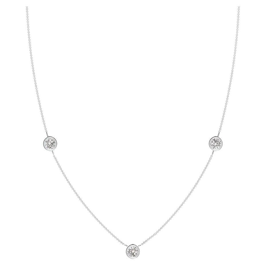 ANGARA Natürliche runde 0,75cttw Diamantkette Halskette aus Platin (I-J, I1-I2)