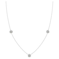 ANGARA Collier à chaîne en platine (couleur-K, I3) avec diamants ronds naturels 0,75 carat