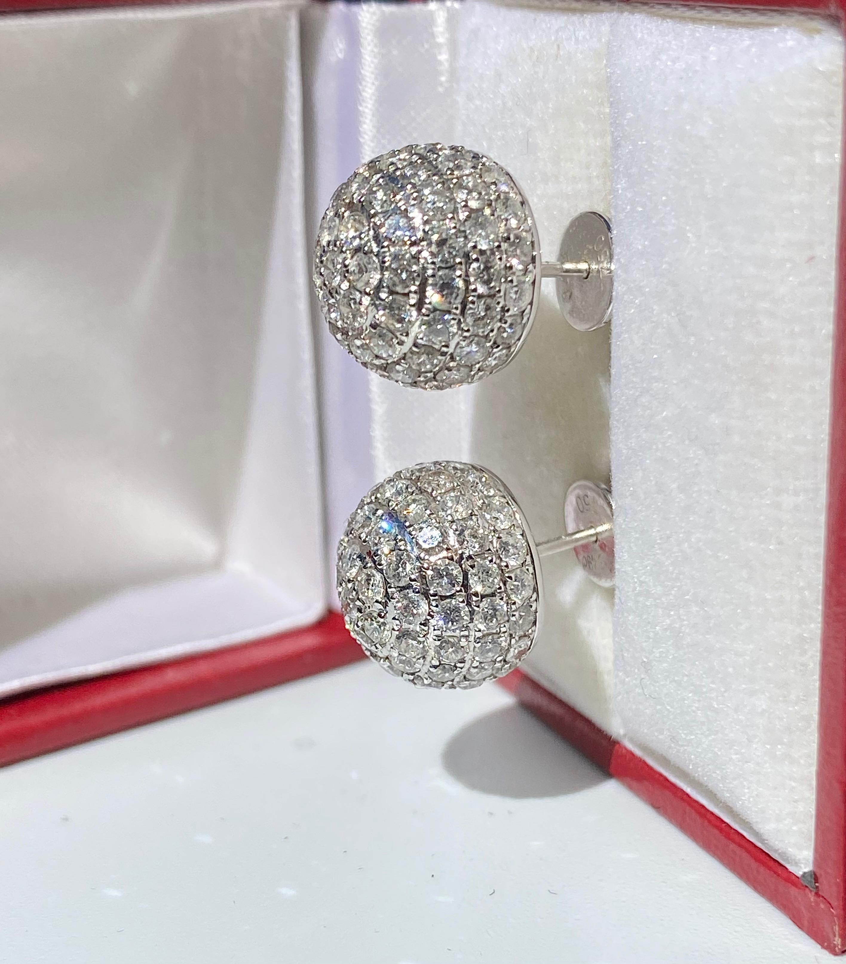 diamond ball stud earrings