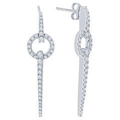 Natural Round Diamond Contemporary Dangling Earrings 