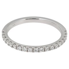 Natural Round Diamond Half Eternity Band Ring 14K White Gold 0.33Ctw