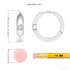 Angara Boucles d'oreilles en or blanc 14K avec diamants, 0.21 ctw, Design Modern