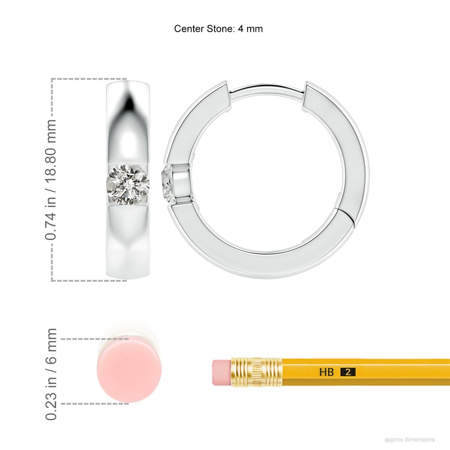 Les anneaux sont ornés de magnifiques diamants ronds en serti clos. Ces boucles d'oreilles articulées en diamant sont conçues en or blanc 14k et épousent parfaitement vos oreilles.
Le diamant est la pierre de naissance du mois d'avril et le cadeau