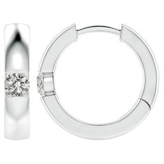 ANGARA, boucles d'oreilles en or blanc 14 carats avec diamants ronds naturels de 0,23 carat