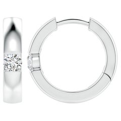 ANGARA - Boucles d'oreilles en platine avec diamant rond naturel de 0,23 ct (couleur-H)