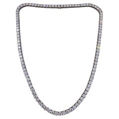 Collana Tennis con diamanti tondi naturali 53 cttw in oro bianco 14k 21 pollici