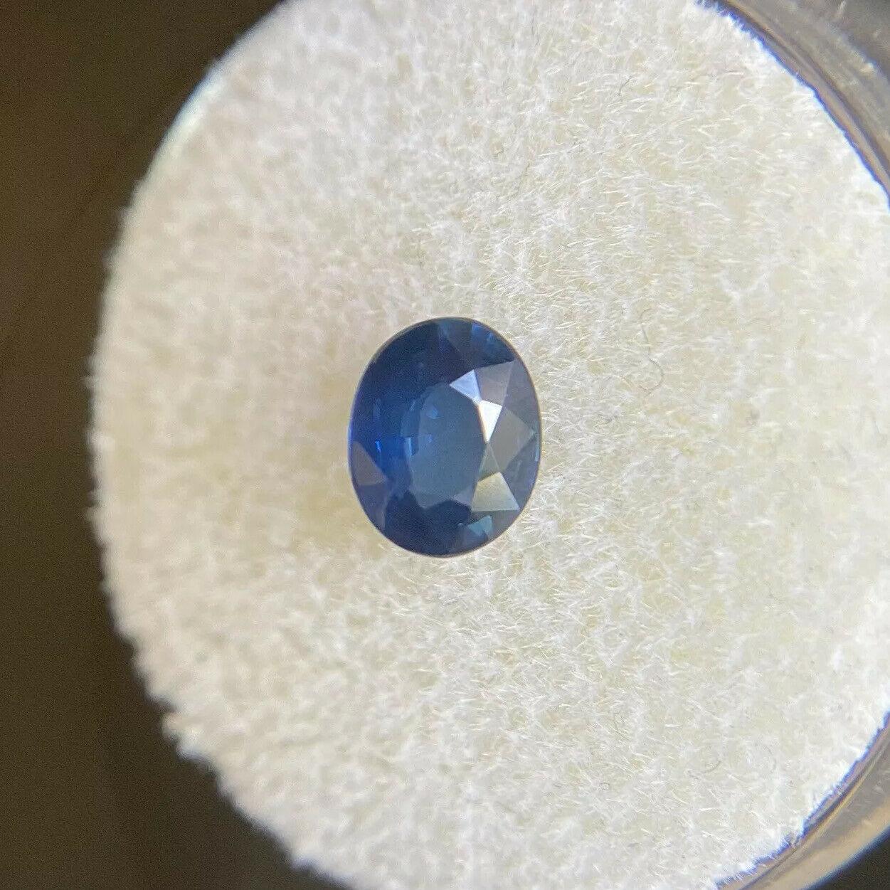 Women's or Men's Natural Royal Blue Sapphire 0.90ct Oval Cut Thailand Loose Gemstone