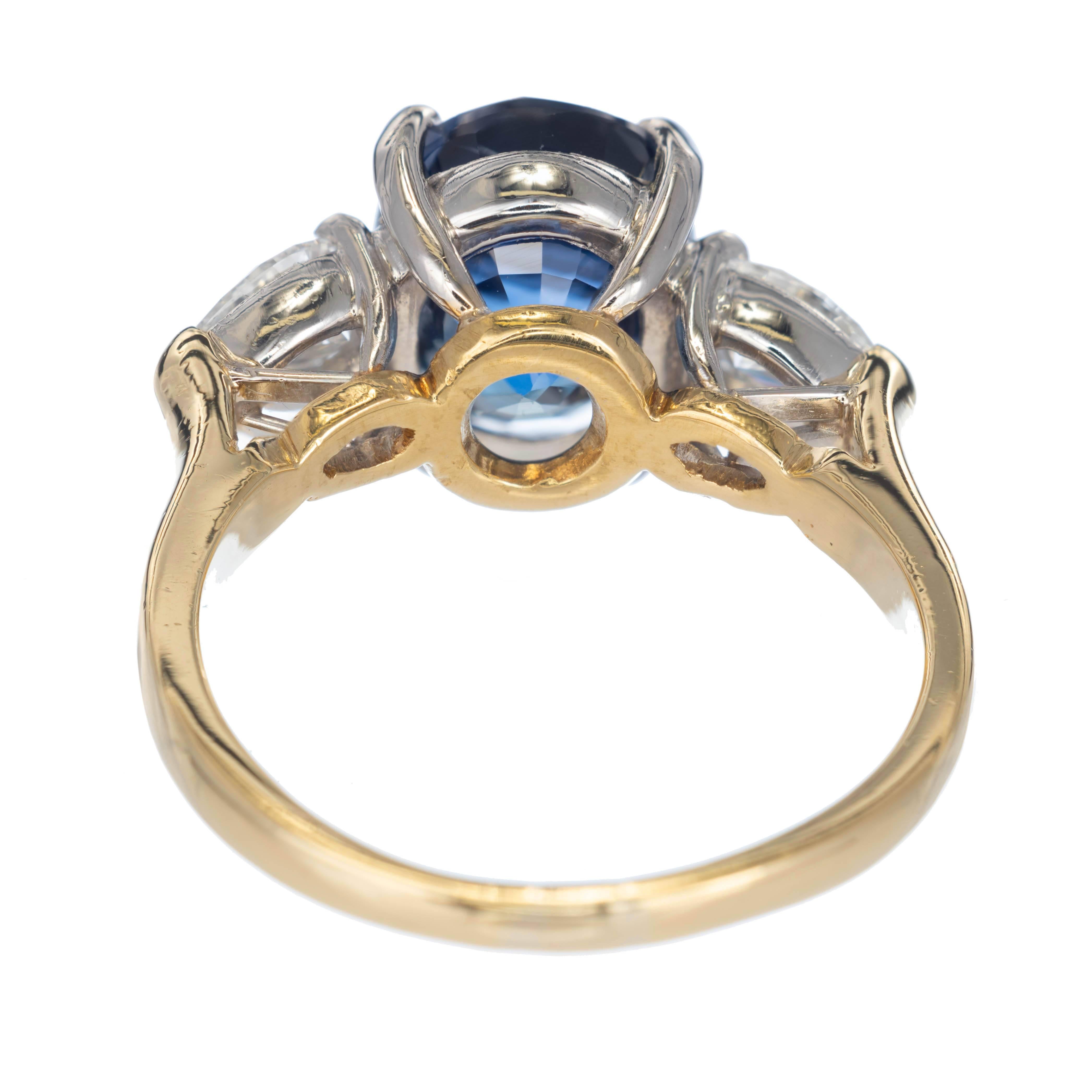pear shaped engagement ring with sapphire