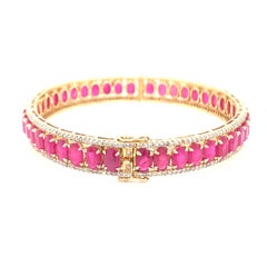 Natural Ruaby and diamond bangle