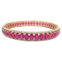 Natural Ruaby and diamond bangle
