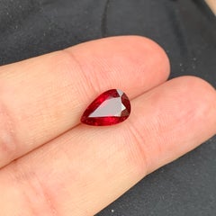 Natural Rubellite Tourmaline Pear Cut  Vivid Red Teardrop Fine Loose Gemstone