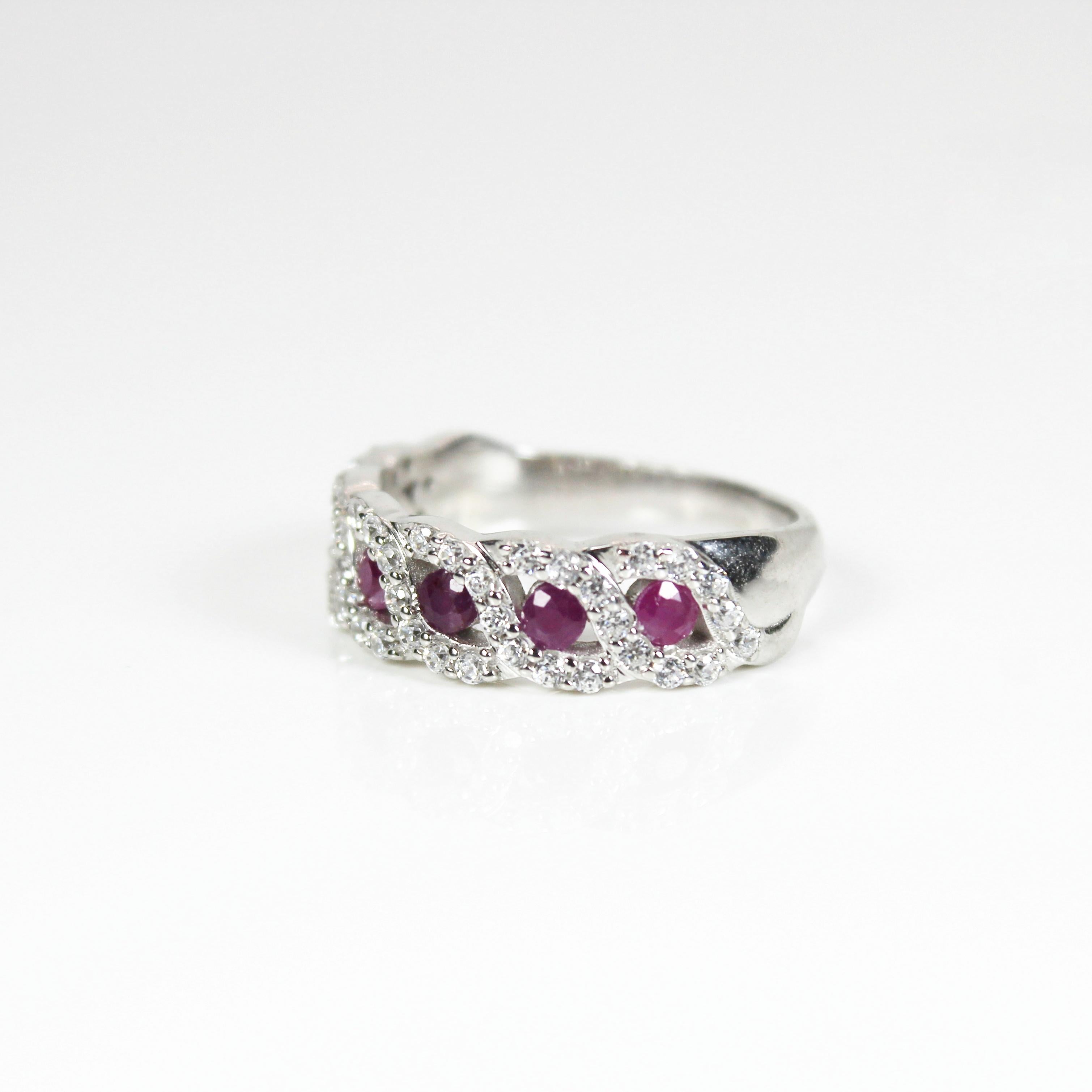 Artisan Natural Rubies Classic Ring For Sale