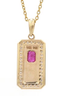 Natural Ruby 0.26cts & Diamond 0.22cts Pendant in 14k Gold