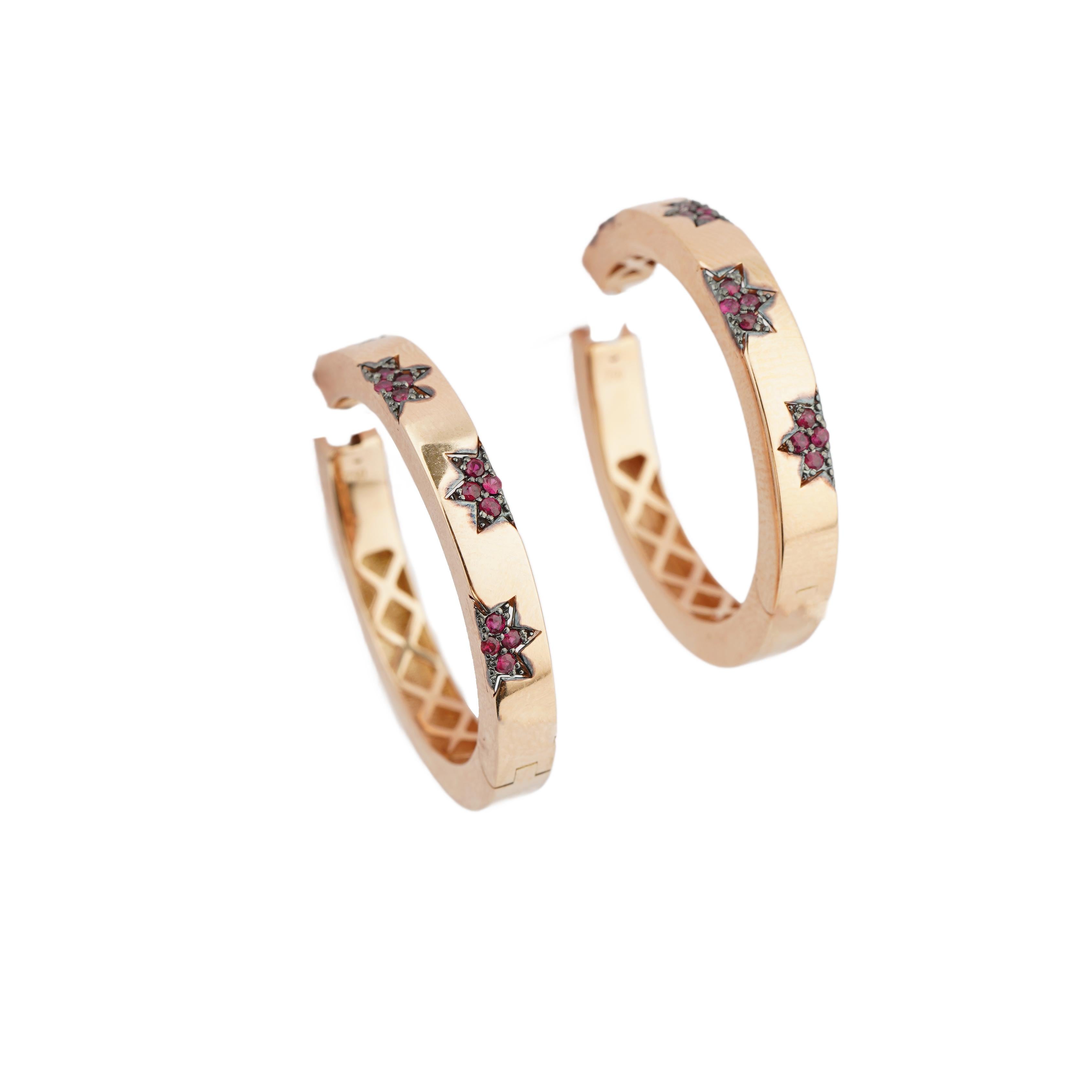 Natürlicher Rubin 0,31cts Ohrring in 18k Gold im Zustand „Neu“ im Angebot in jaipur, IN