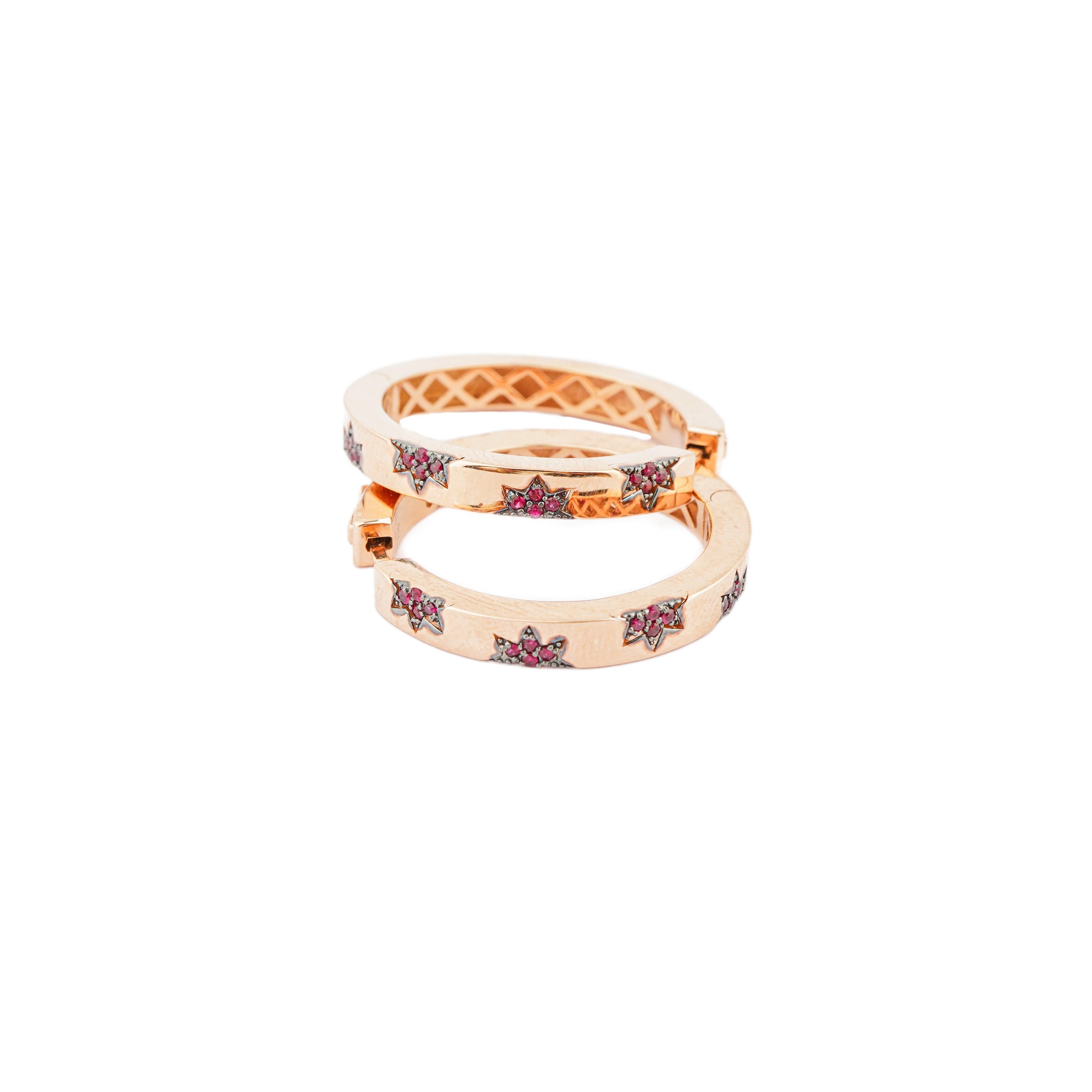 Natürlicher Rubin 0,31cts Ohrring in 18k Gold Damen im Angebot