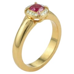 Natural Ruby 0.48cts & Diamond 0.06cts Ring in 14k Gold