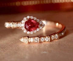 Natural Ruby 0.4cts & Diamond 0.45cts Ring in 14k Gold