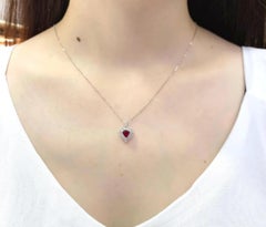 Natural Ruby 0.63cts & Diamond 0.18cts Pendant in 18k Gold
