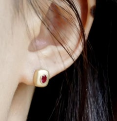 Natural Ruby 0.65cts Earring in 14k Gold