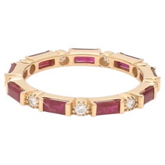Natural Ruby 1.08cts & Diamond 0.30cts Ring in 14k Gold