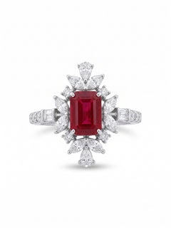 Natural Ruby 1.08cts & Diamond 0.75cts Ring in 18k Gold