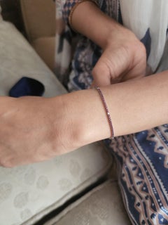 Rubí Natural 1,08cts&Diamante 0,07cts en Oro de 18k 5,22gms Pulsera de Tenis