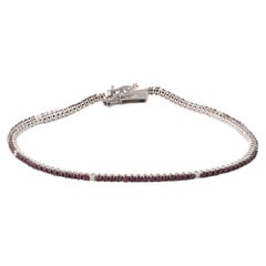 Natural Ruby 1.08cts&Diamond 0.07cts in 18k Gold 5.22gms Tennis Bracelet