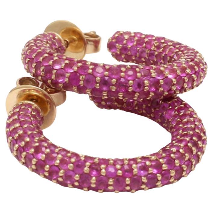 Natürlicher Rubin 10cts Ohrring in 14k Gold im Angebot