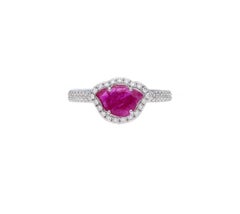 Natural Ruby 1.18cts & Diamond 0.44cts Ring in 18k Gold
