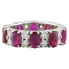 Natural Ruby Diamond Ring In 14 Karat Solid White Gold 