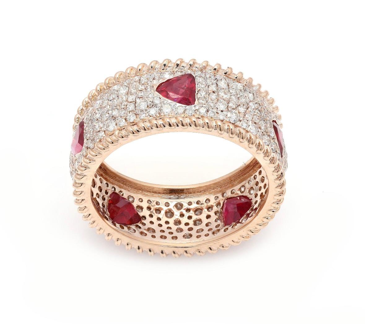 Stone : Ruby & Diamond 

❋ Color Stone Weight : 1.47 Cts. Approx.

❋ Stone Shape : Trillion Cut

❋ Stone Color : As Shown In Picture


❋ Diamond Weight : 1.15 Cts. Approx.

❋ Diamond Shape : Round Cut

❋ Diamond Quality : FG-SI

❋ Diamond Type :