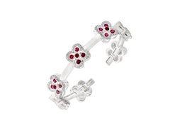 Pulsera de rubí natural de 1,5 quilates y diamantes de 2,8 quilates en oro blanco de 18k