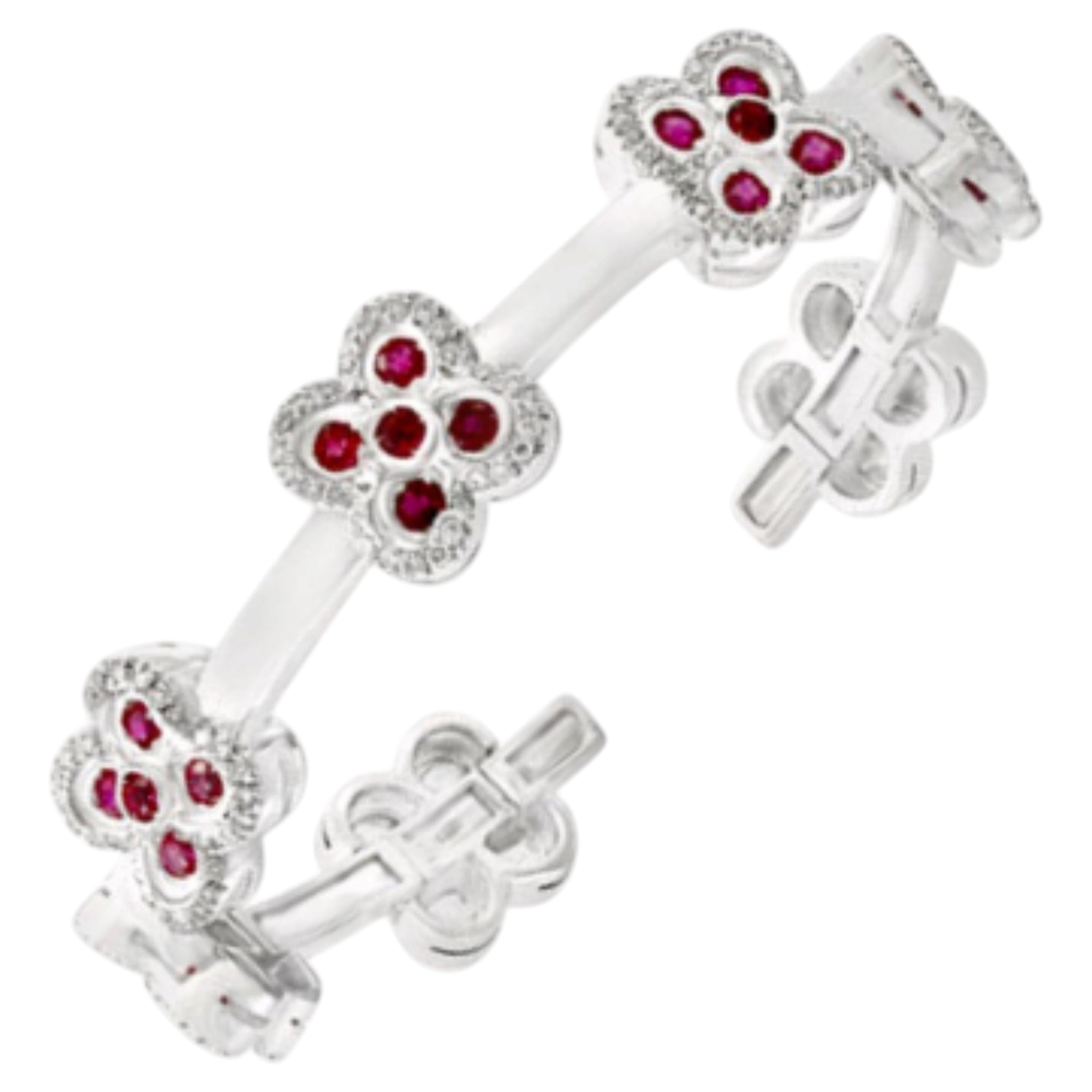 18K Gold Ruby & Diamond Bracelet, 12.50ct Ruby For Sale