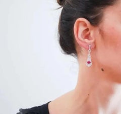 9ct Gold Ruby 1.61ct & Diamond 0.82ct Stud Earrings