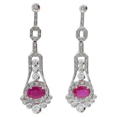9ct Gold Ruby 1.61ct & Diamond 0.82ct Stud Earrings