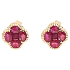 Natürlicher Rubin 1,91cts Ohrring in 14k Gold