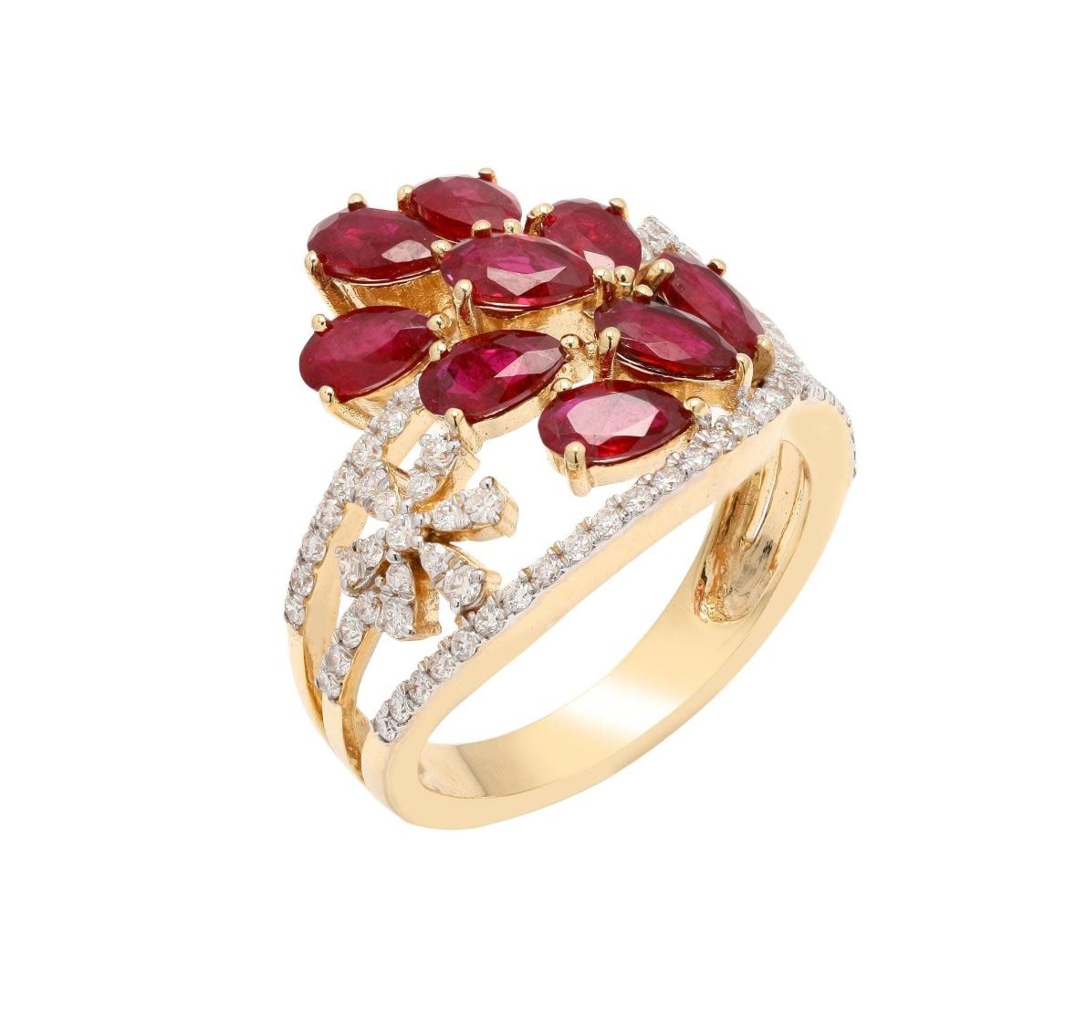 Women's Natural ruby 1.95cts & diamond 0.41cts ring in 18k gold
