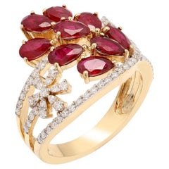 Natural ruby 1.95cts & diamond 0.41cts ring in 18k gold