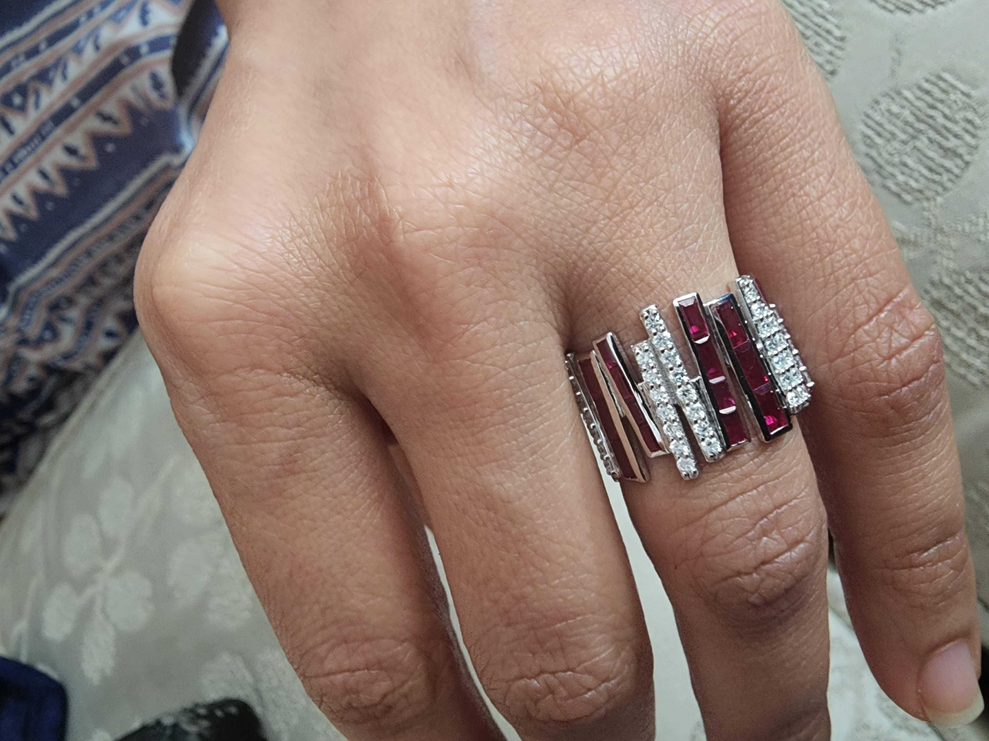 Antique Cushion Cut Natural Ruby 2.16 Carats Ring with Diamonds 0.63 Carats in 18k Gold