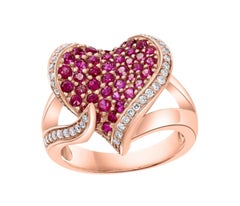 Natural Ruby 2cts & Diamond 0.75cts Ring 18k Rose Gold