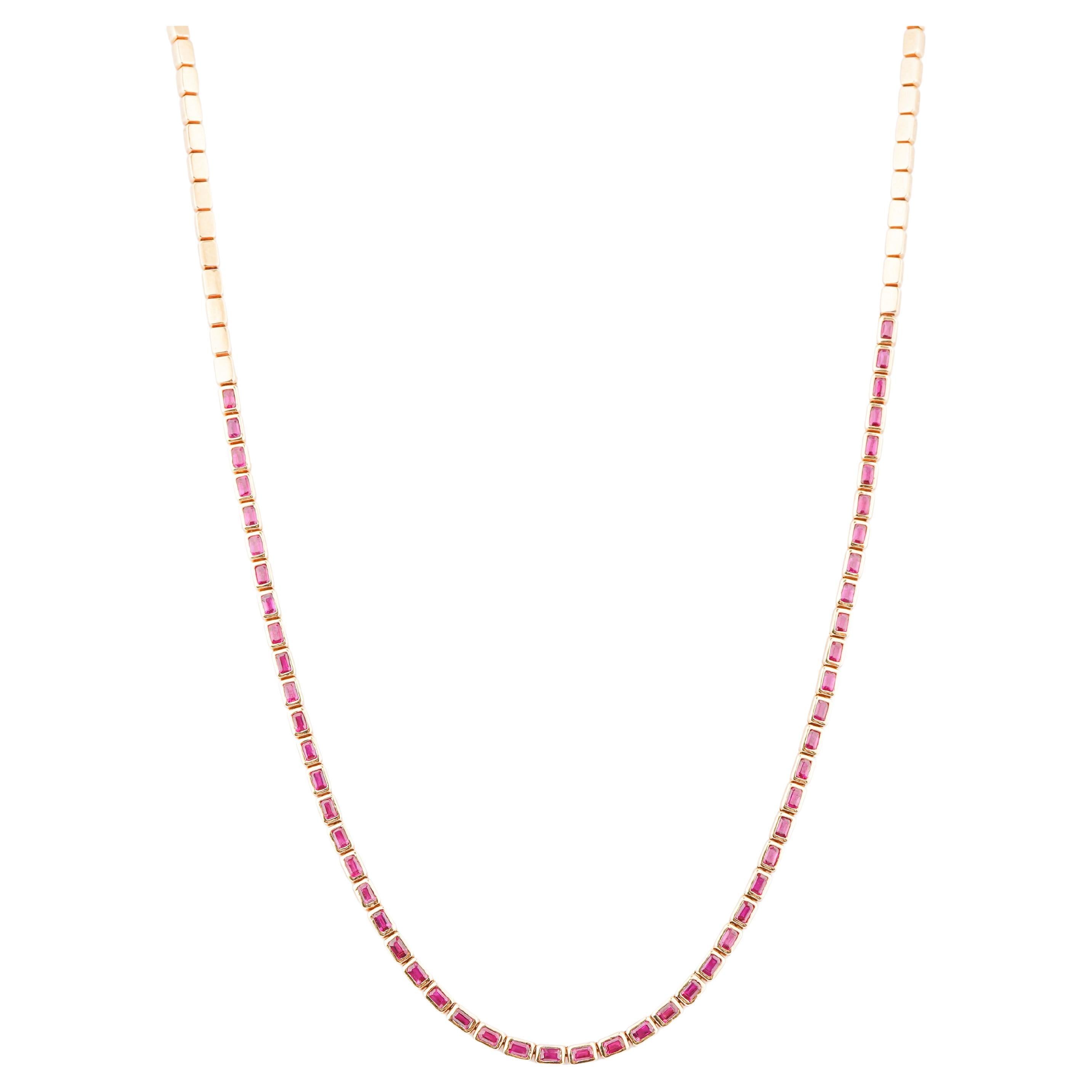 Collier en or 18k avec rubis naturel 4.08cts en vente