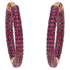 Natural ruby 4.10cts earring in 18k rose gold