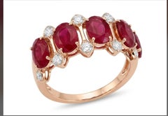 Natural Ruby 4.15cts & Diamond 0.45cts Ring in 14k Gold