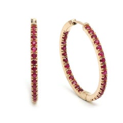 Natural Ruby 4cts Earring in 14k Gold