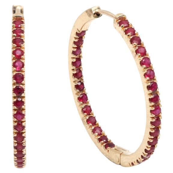 Orecchino con rubino naturale 4cts in oro 14k