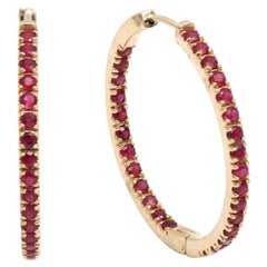 Orecchino con rubino naturale 4cts in oro 14k