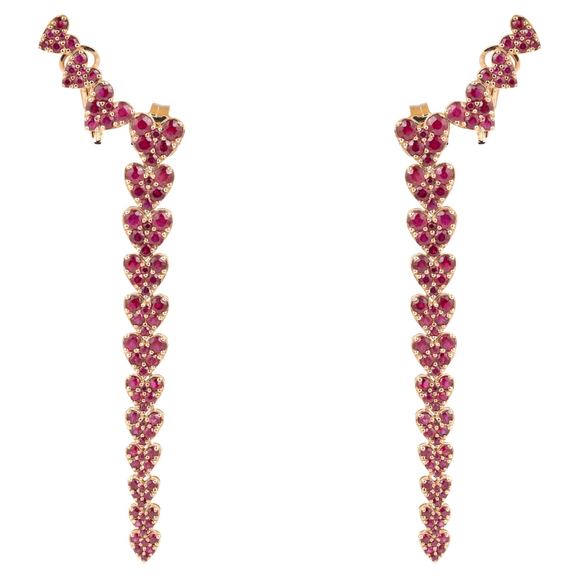 Natural Ruby 6.02cts in 18k Gold 13.05gms Earring