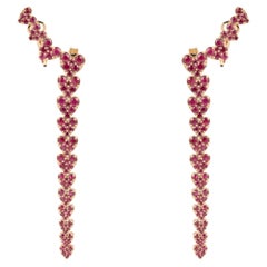 Natural Ruby 6.02cts in 18k Gold 13.05gms Earring