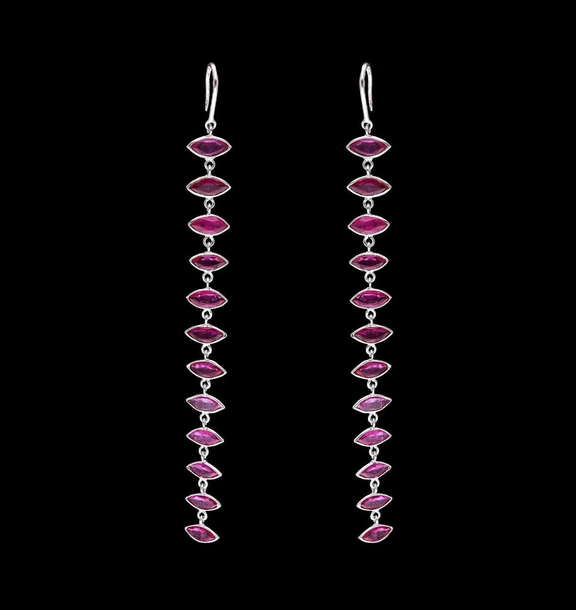 Mixed Cut Natural ruby 6.62cts earring in 18k gold